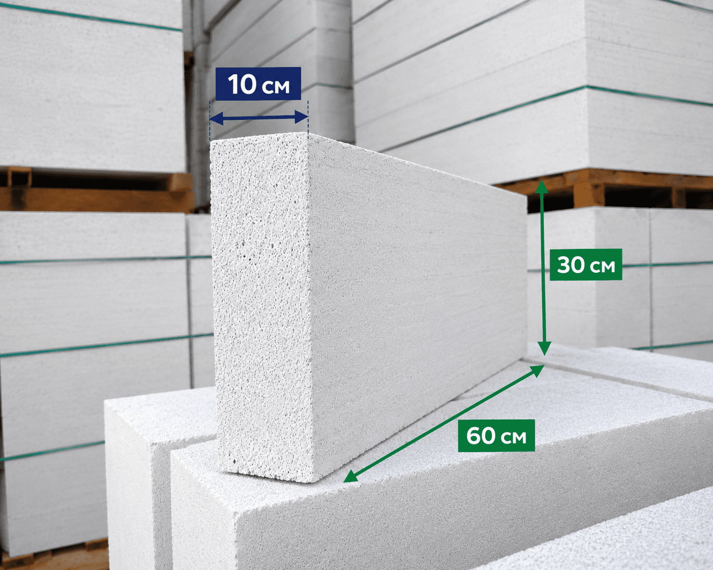 D650 газобетонный блок 60 × 20 × 10 см — Gayur Ecoblock Таджикистан