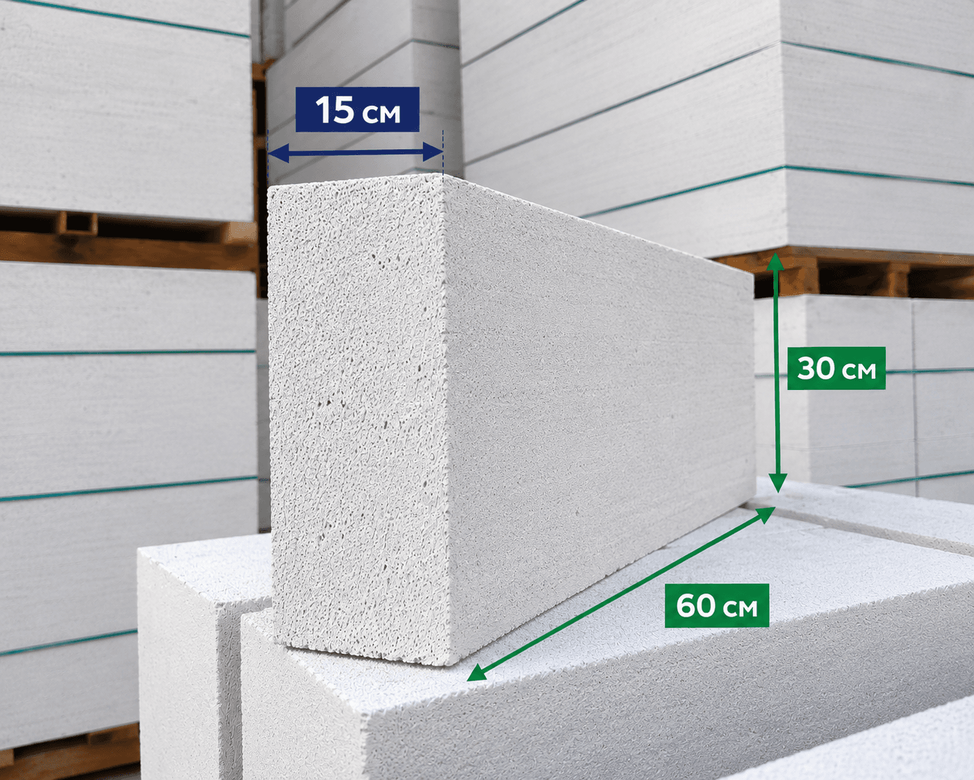 D650 газобетонный блок 60 × 20 × 15 см — Gayur Ecoblock Таджикистан